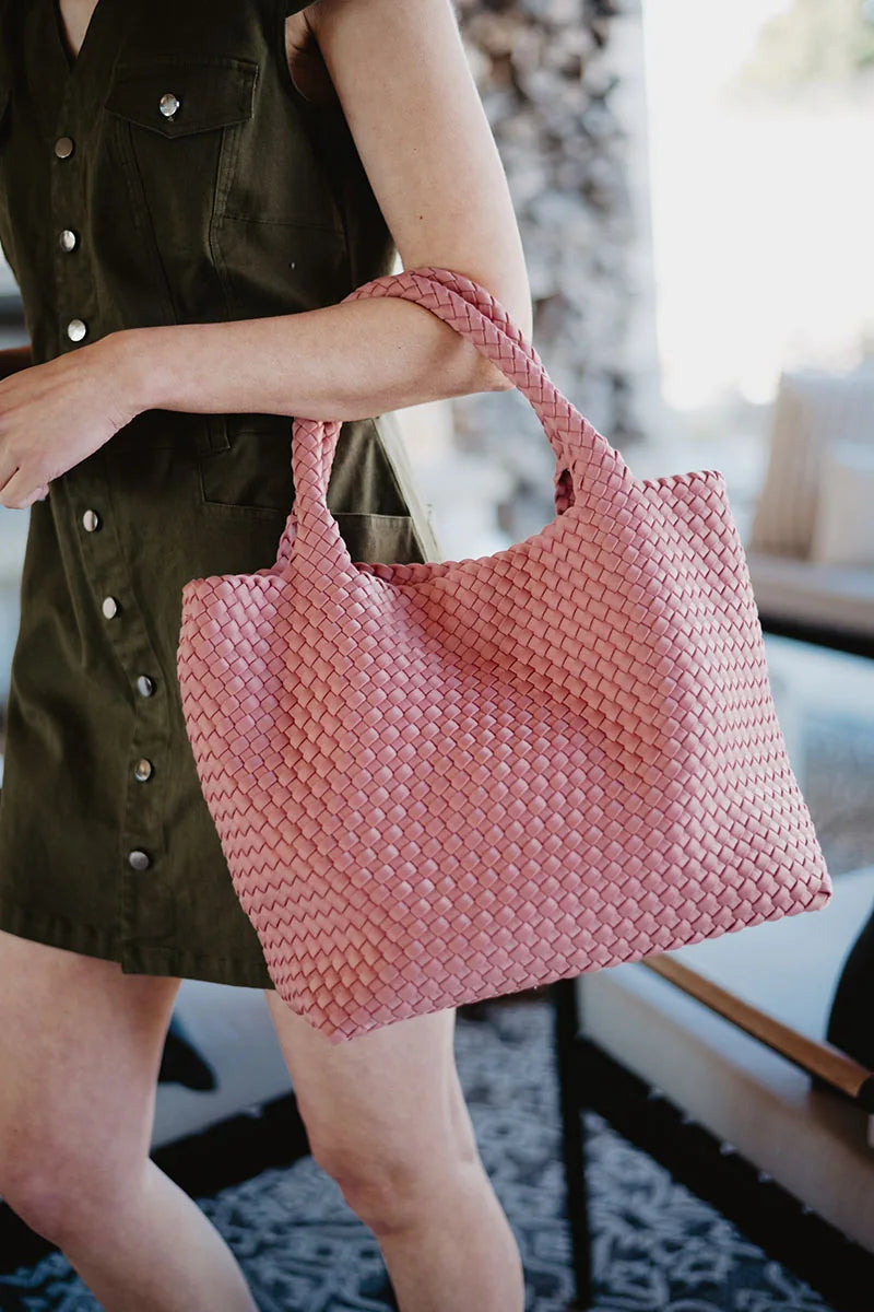 Blush Wholesale Woven Design Tote
