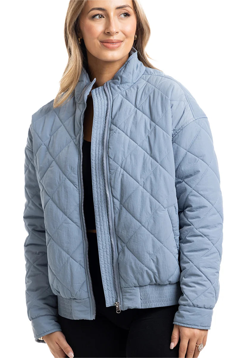 Steel Blue Wholesale Sporty Fall Quilted Jacket