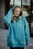 Deep Teal Wholesale Heart Quilted Pullover Hoodie