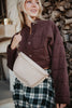 Tan Gold-Studded Structured Bag Crossbody