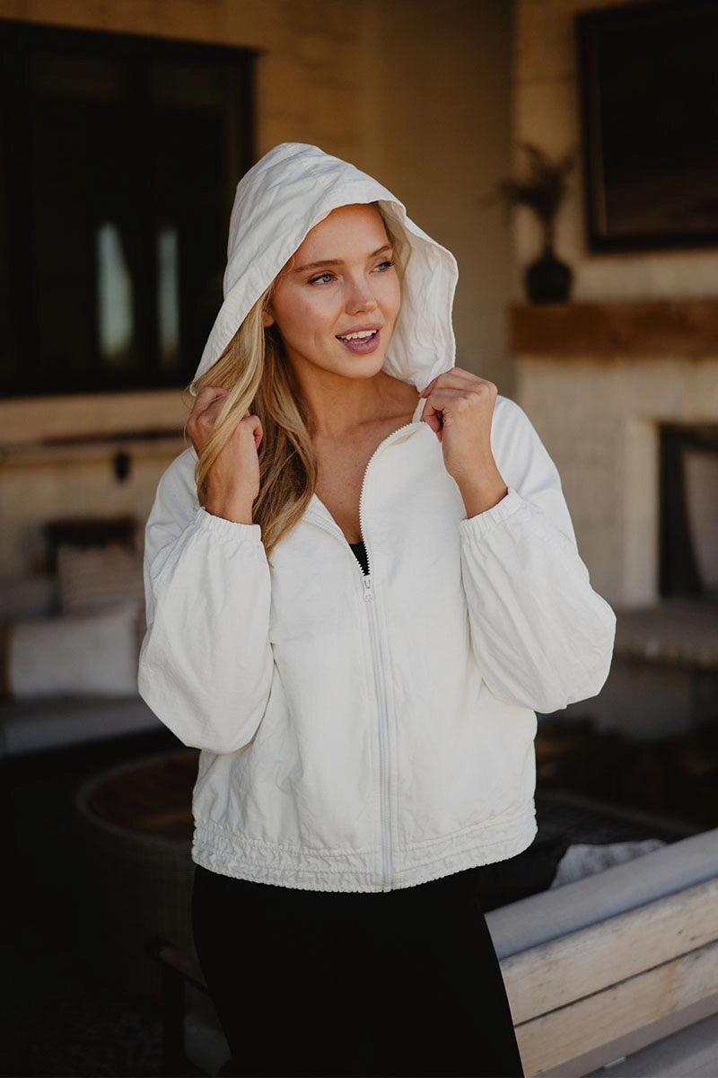 Cloud White Wholesale Lightweight Hooded Jacket