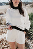 White & Black Duo Wholesale Mockneck Sweatset