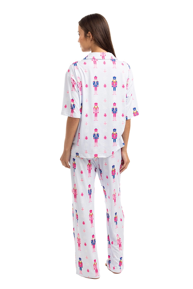 Nutcrackers Light Blue Women's Christmas Pajamas