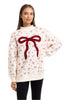 Bow Patch Reindeer Wholesale Mockneck Women