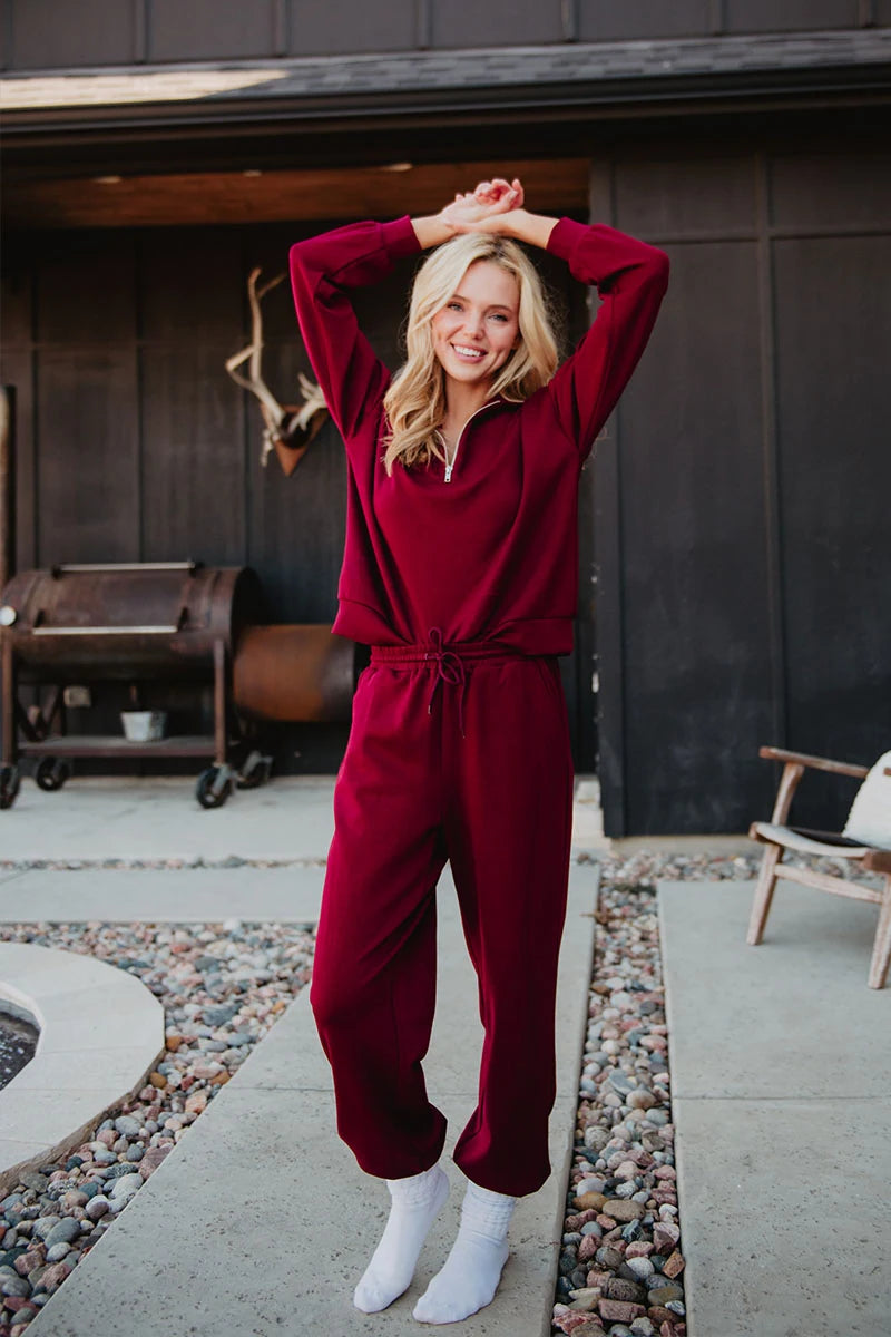 Wine Wholesale Pullover Two-Piece Set