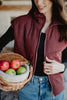 Wine Corduroy Puffer Women's Vest Wholesale