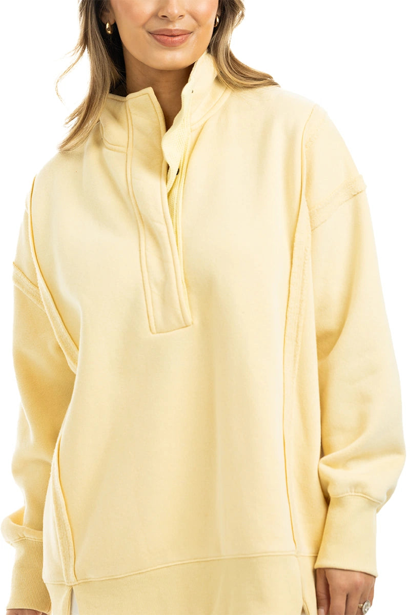 Yellow Vintage Wash Wholesale Pullover Women's
