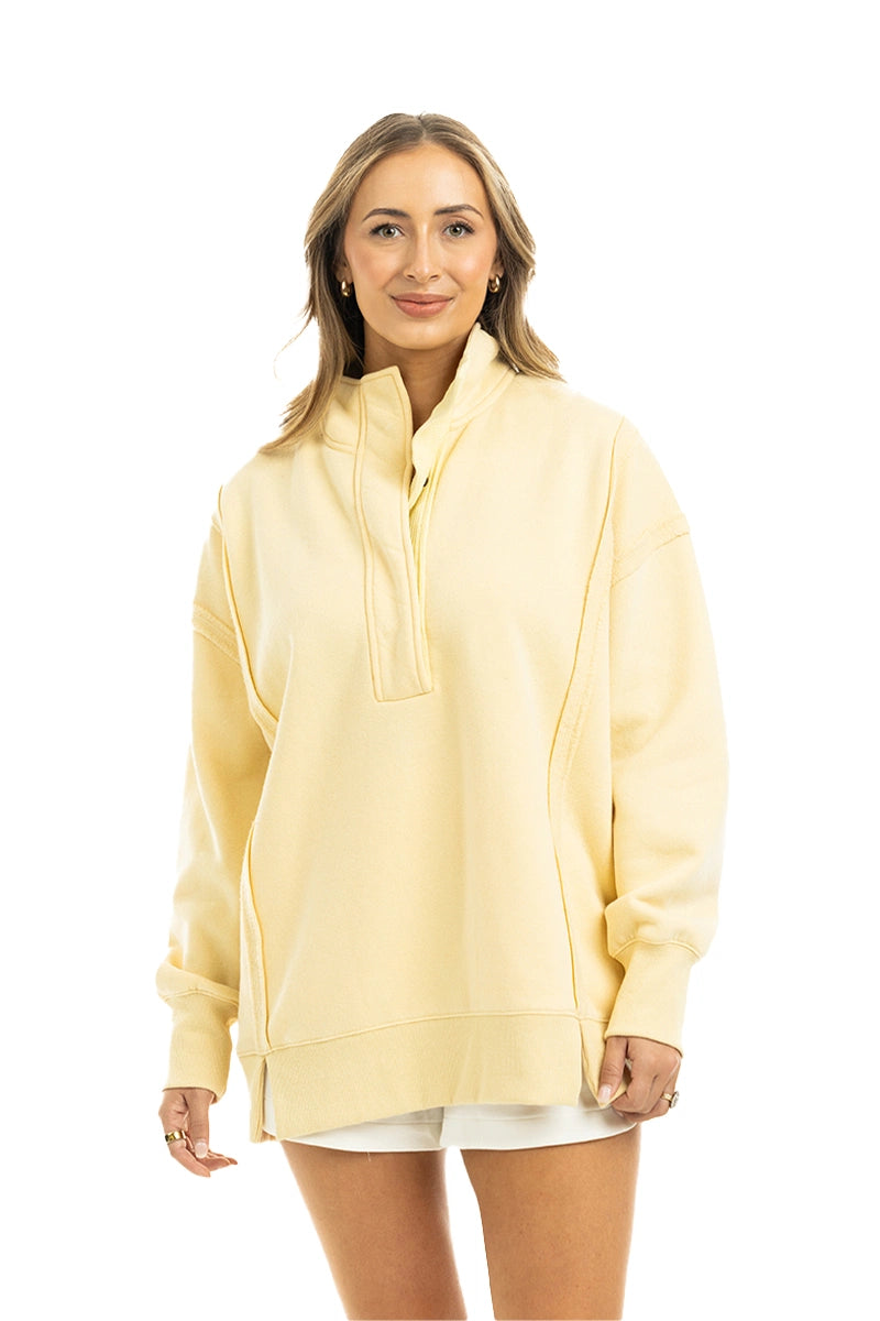 Yellow Vintage Wash Wholesale Pullover Women's