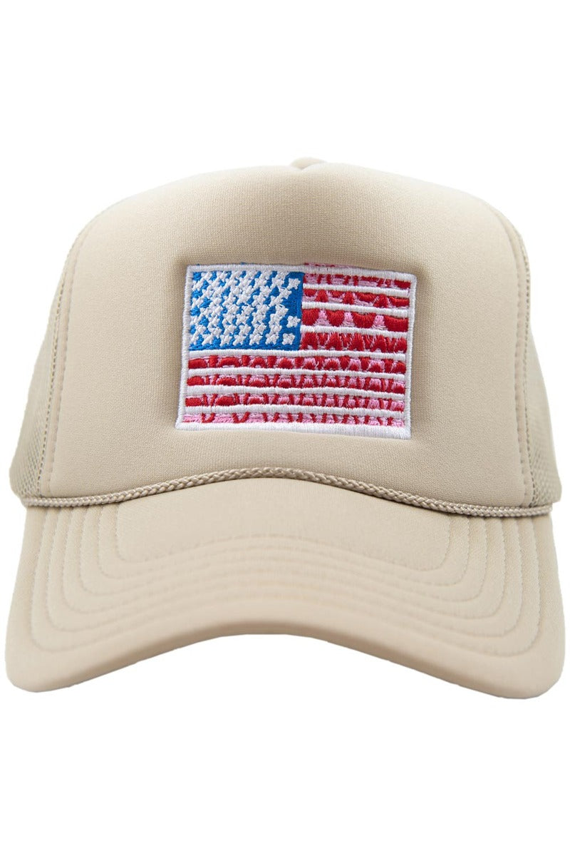 American Flag Wholesale Women's Foam Trucker Hat