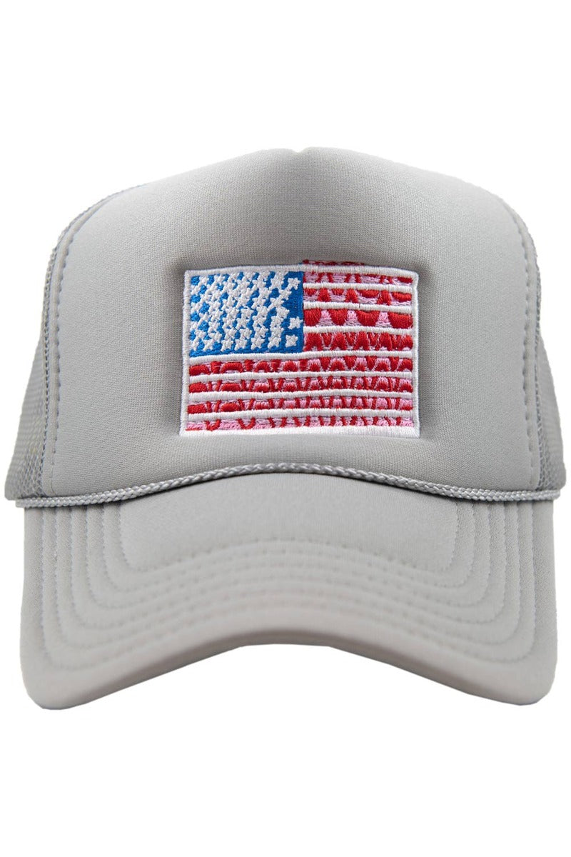 American Flag Wholesale Women's Foam Trucker Hat
