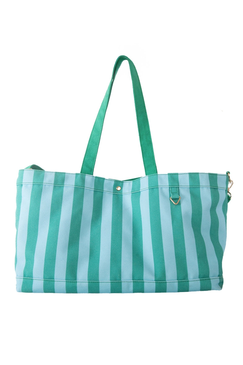 Aqua & Green Striped Sleepover Bag for Boutiques