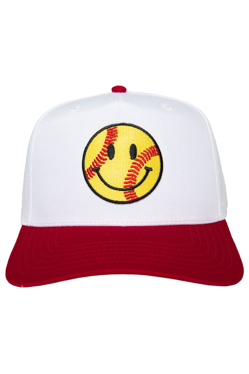 Softball Happy Face Wholesale Two-Toned Vintage Hat