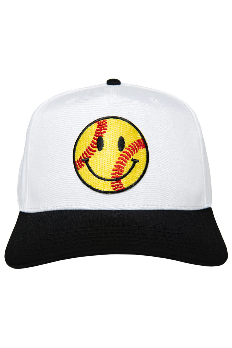 Softball Happy Face Wholesale Two-Toned Vintage Hat