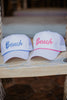 Beach Cursive Trucker Cap with Rope