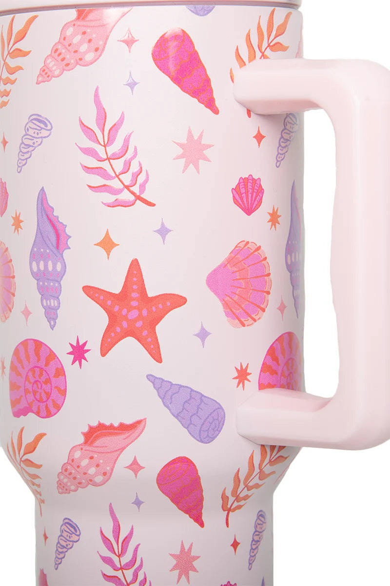 Beach Seashells Wholesale Tumbler with Straw