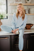 Light Blue Half Zip Lounge Set