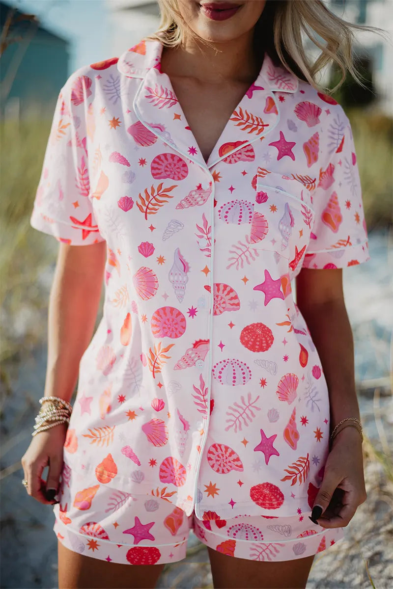 Beach Seashells Wholesale PJ Short Sets
