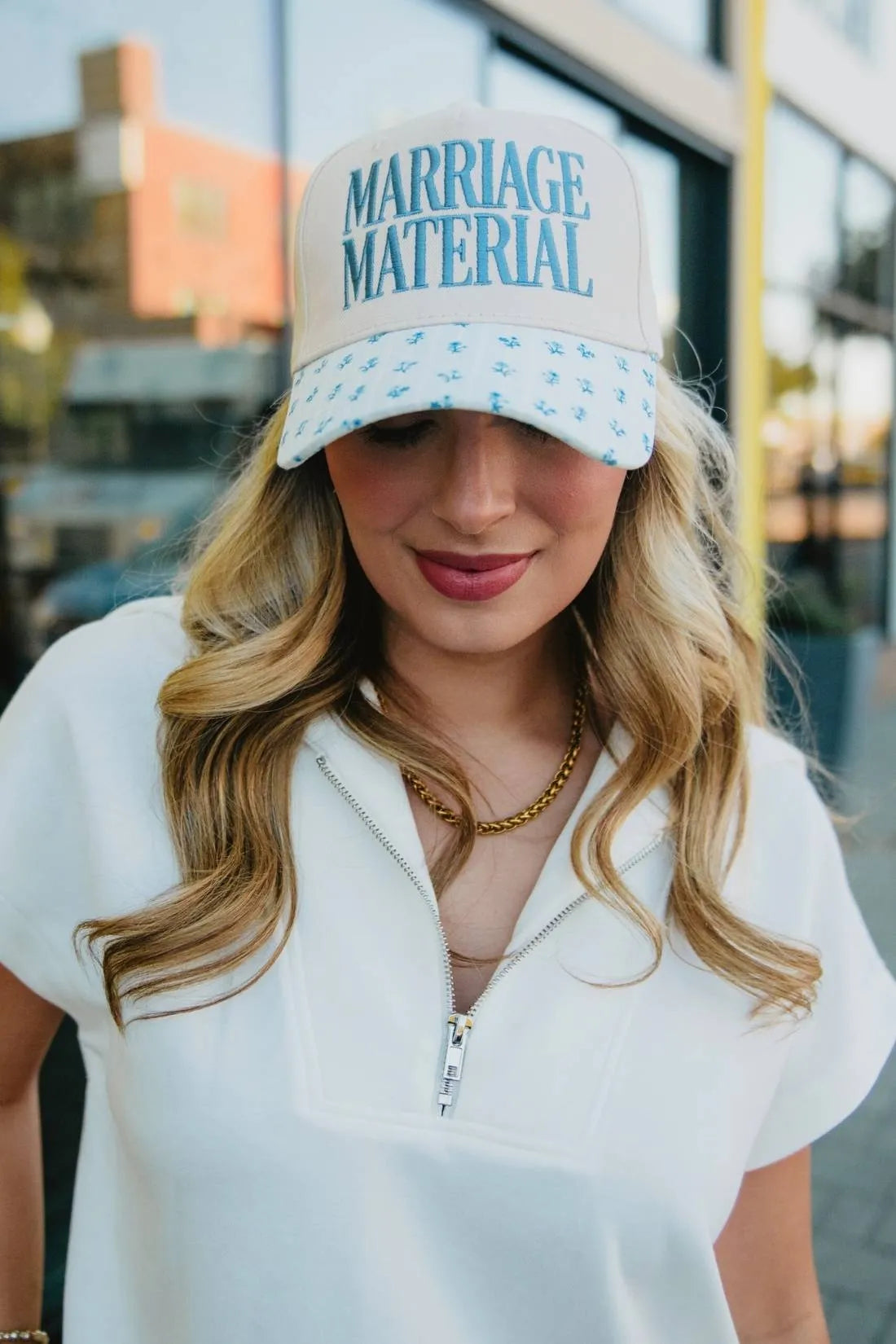 Marriage Material Wholesale Two-Toned Vintage Hat