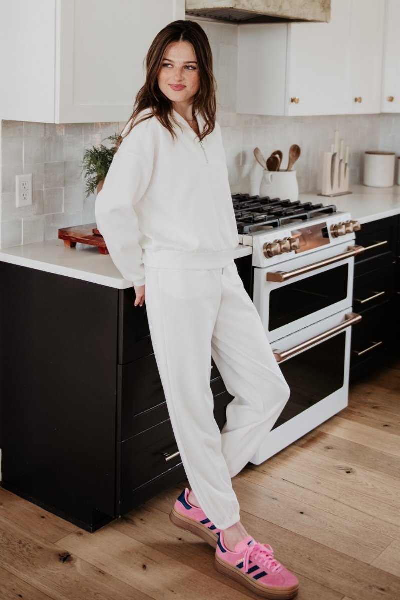 White Wholesale Relaxed Fit Jogger Set