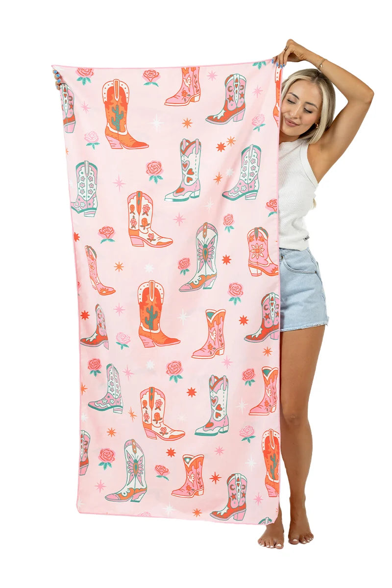 Boots and Flowers Wholesale Reversible Beach Towel