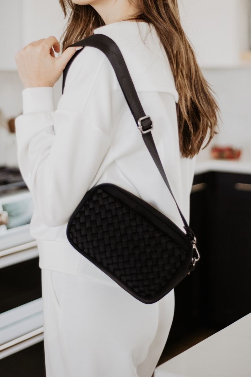 Black Wholesale Small Woven Crossbody Bag