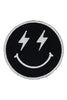 Black Lightning Happy Face Wholesale Iron On Patch for Hat (SET OF 3)