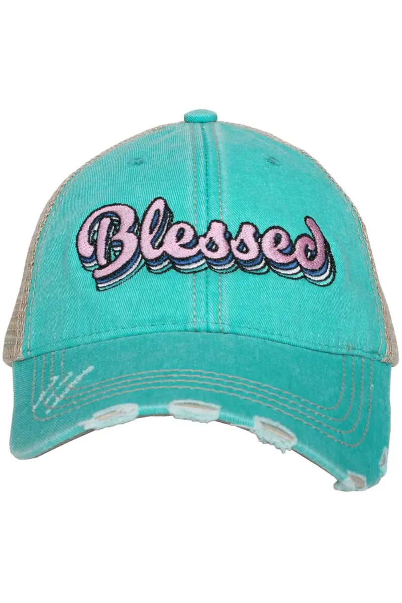 Blessed Wholesale Trucker Hats with Layered Font