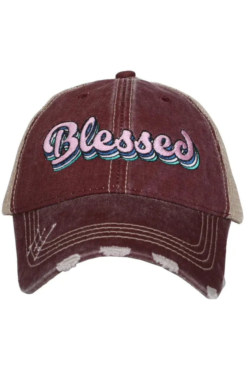 Blessed Wholesale Trucker Hats with Layered Font