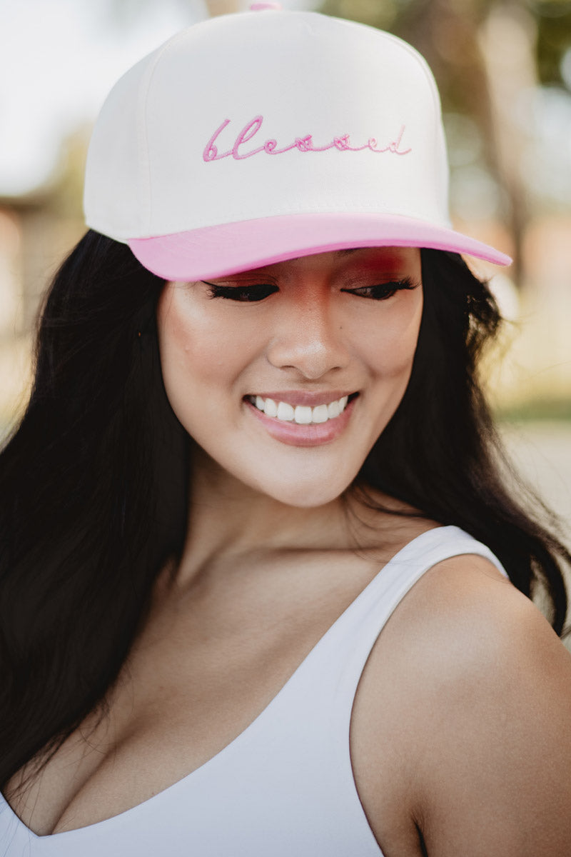 Blessed (Cursive) Wholesale Two-Toned Vintage Hat