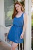 Blue Garment Washed Wholesale Summer Dresses
