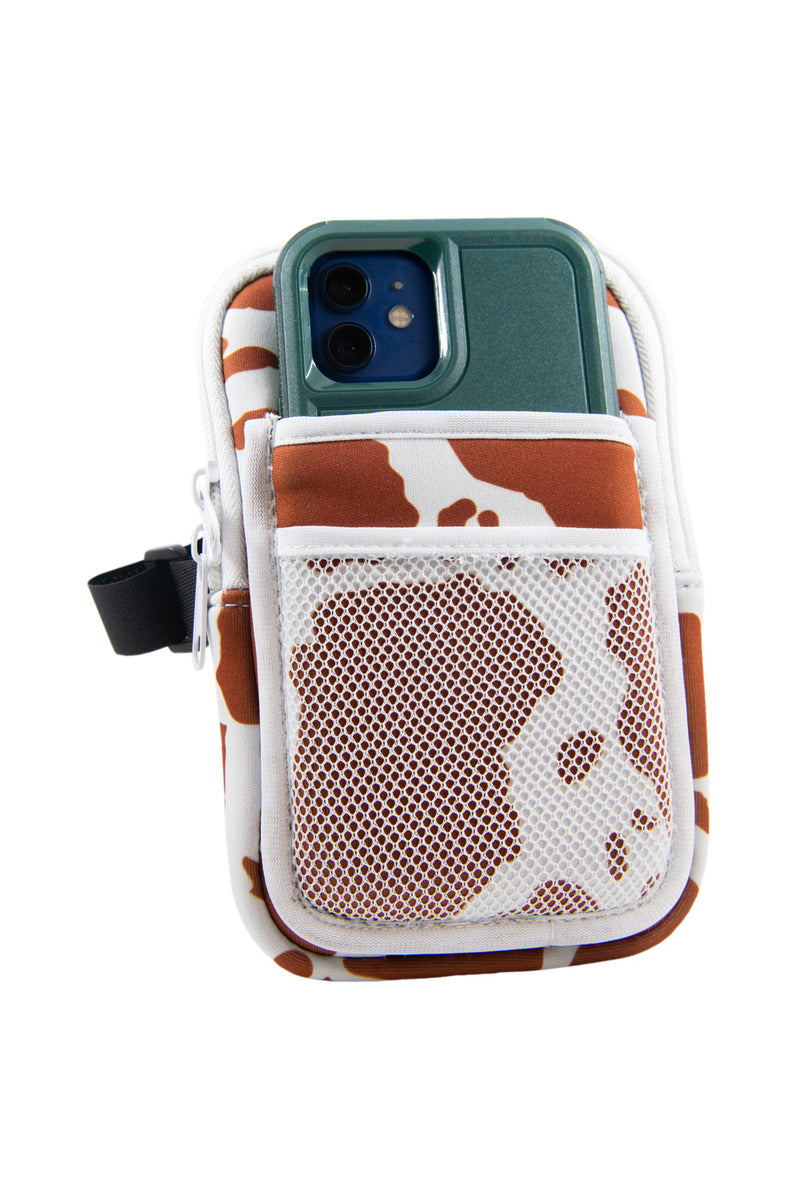 Brown and White Cow Print Wholesale Tumbler ZIPPER POUCH