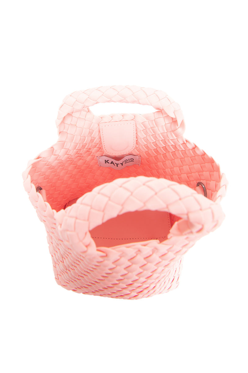 Light Pink Wholesale Woven Mini Bucket Bag