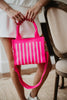 Hot Pink Striped Wholesale Structured Mini Tote