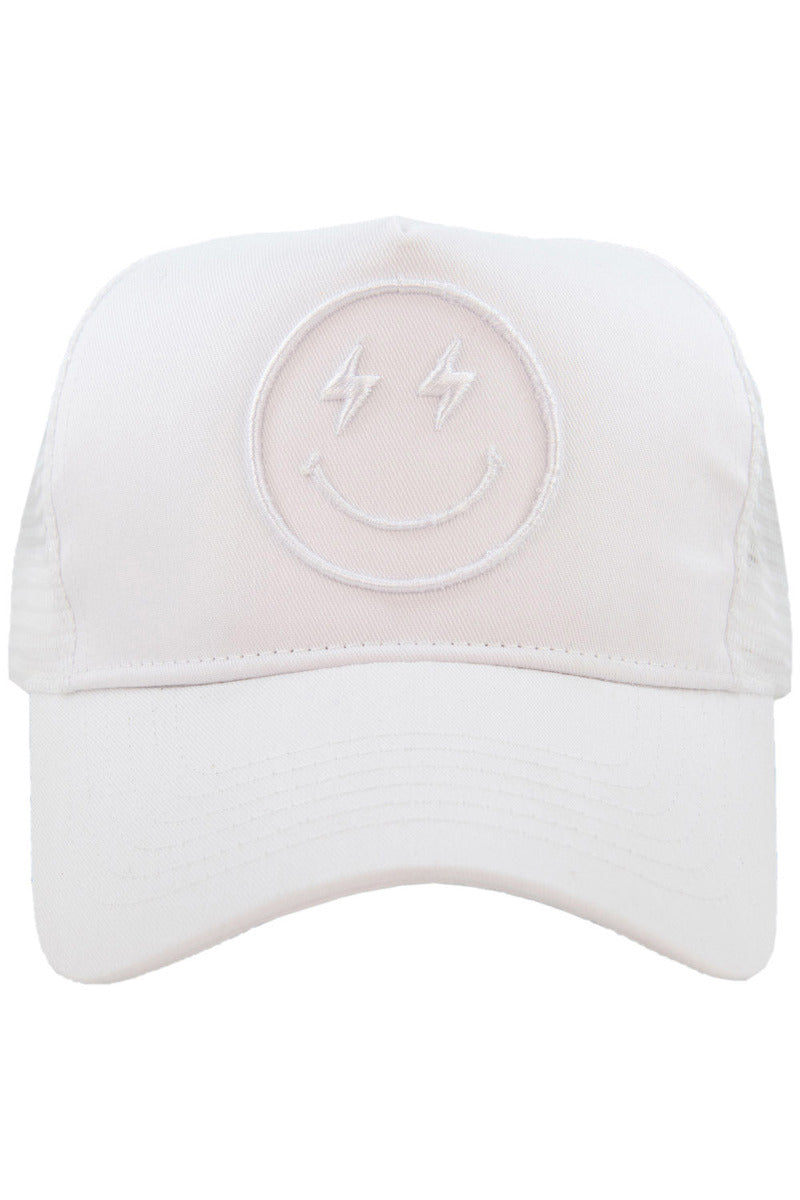 Lightning Happy Face Wholesale 3-D Embroidered Trucker Hat