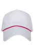 White Fabric Trucker Hat with Pink Rope Wholesale