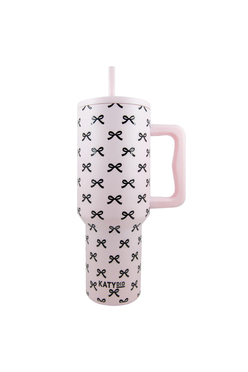 Black & Pink Mini Coquette Bows Wholesale 38 Oz Tumbler
