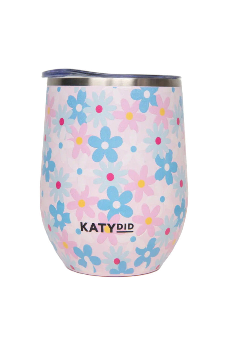 Dainty Florals Pink Wholesale Insulated Wine Tumbler