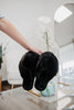 Black Faux Fur Jumbo Slippers for Women