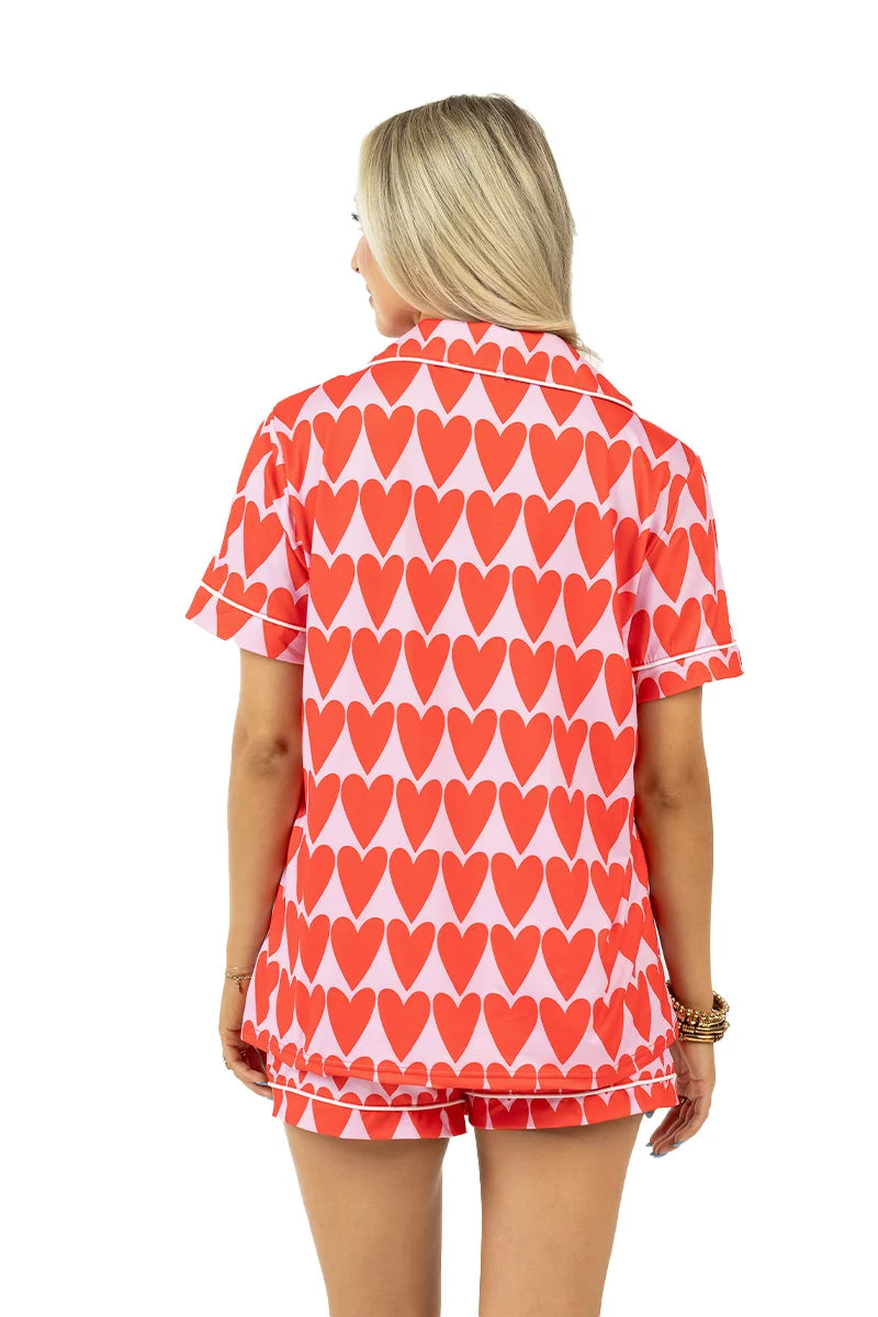 Pink and Red Hearts Wholesale Loungewear Set
