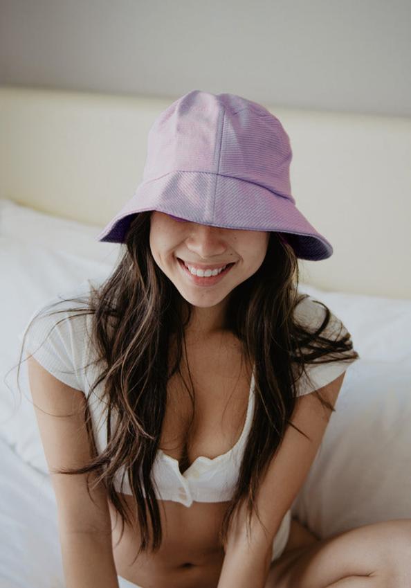 Purple Corded Wholesale Bucket Hat
