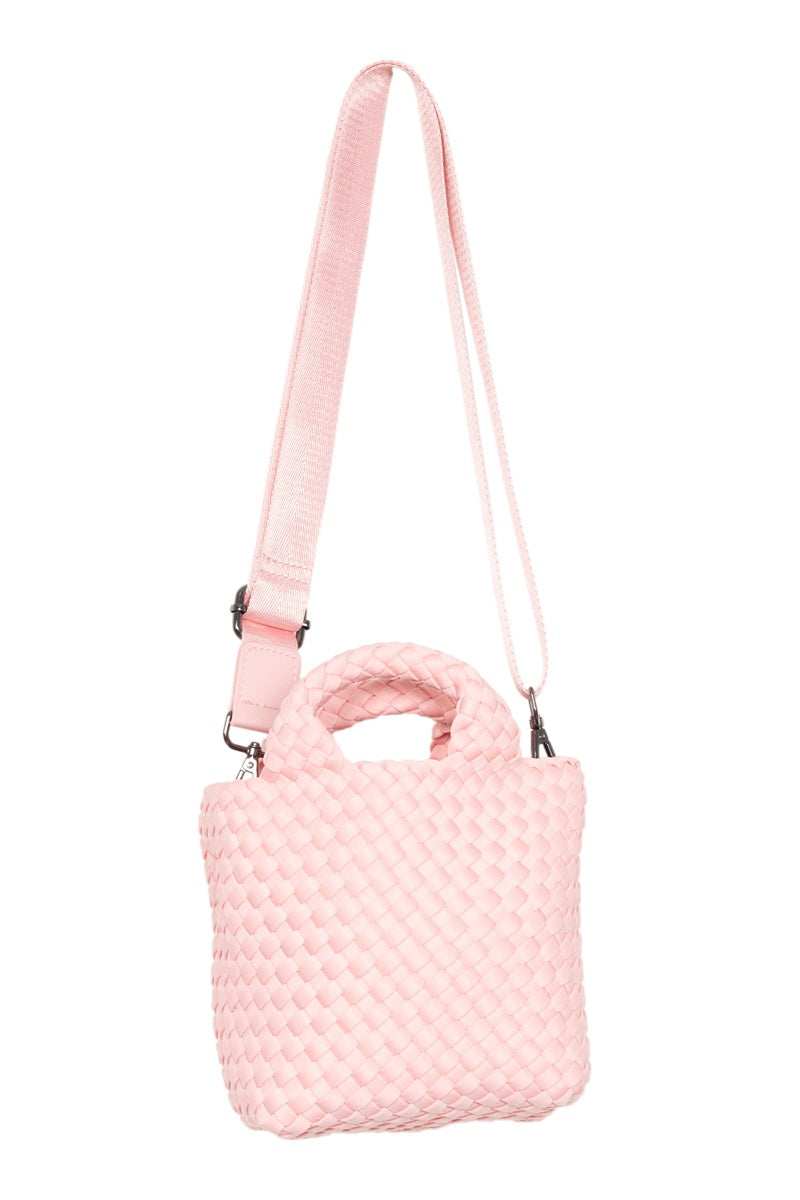 Light Pink Wholesale Woven Mini Bucket Bag