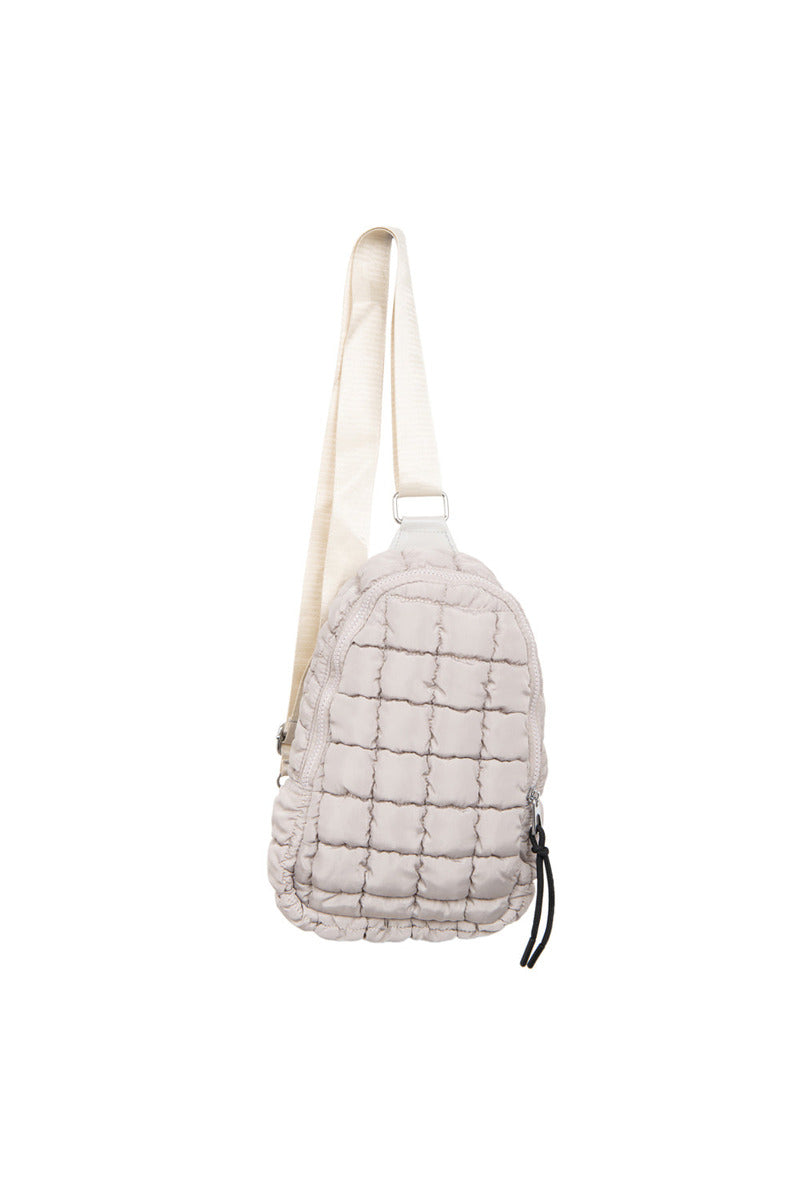 Sand Wholesale Quilted Sling Belt Bag