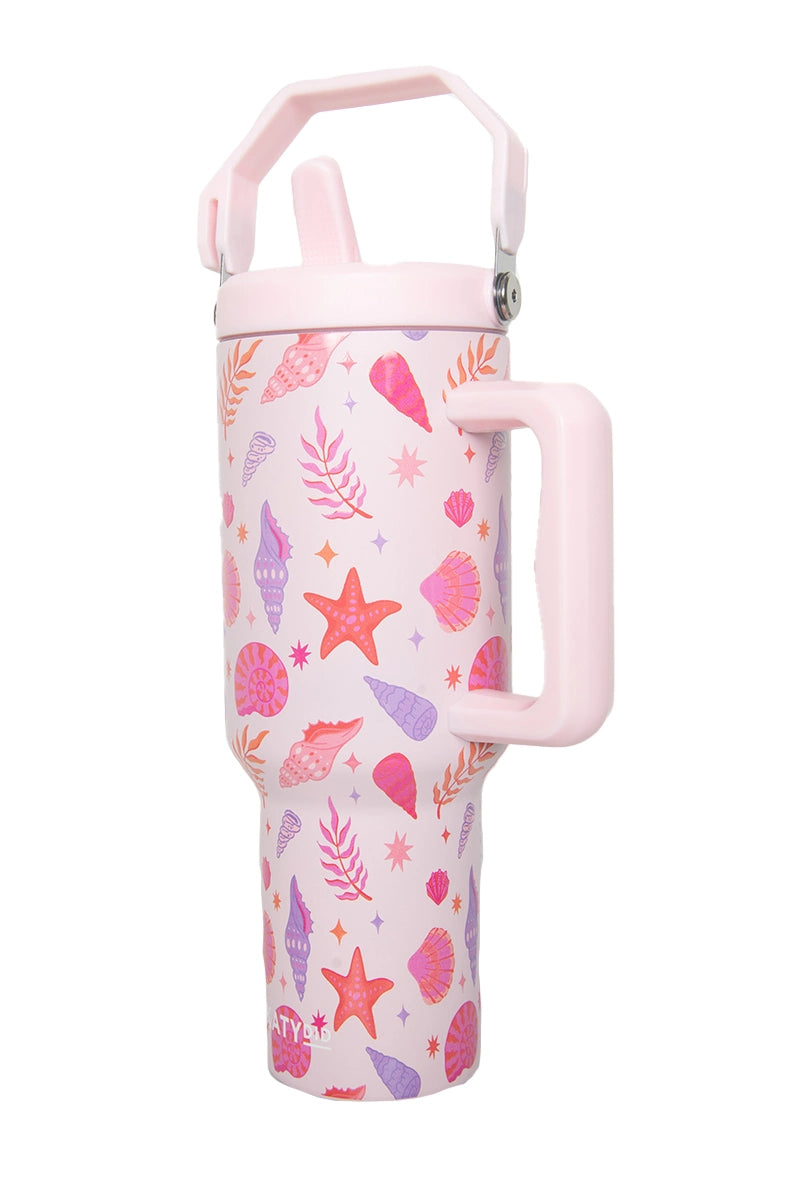 Beach Seashells Wholesale Tumbler with Straw