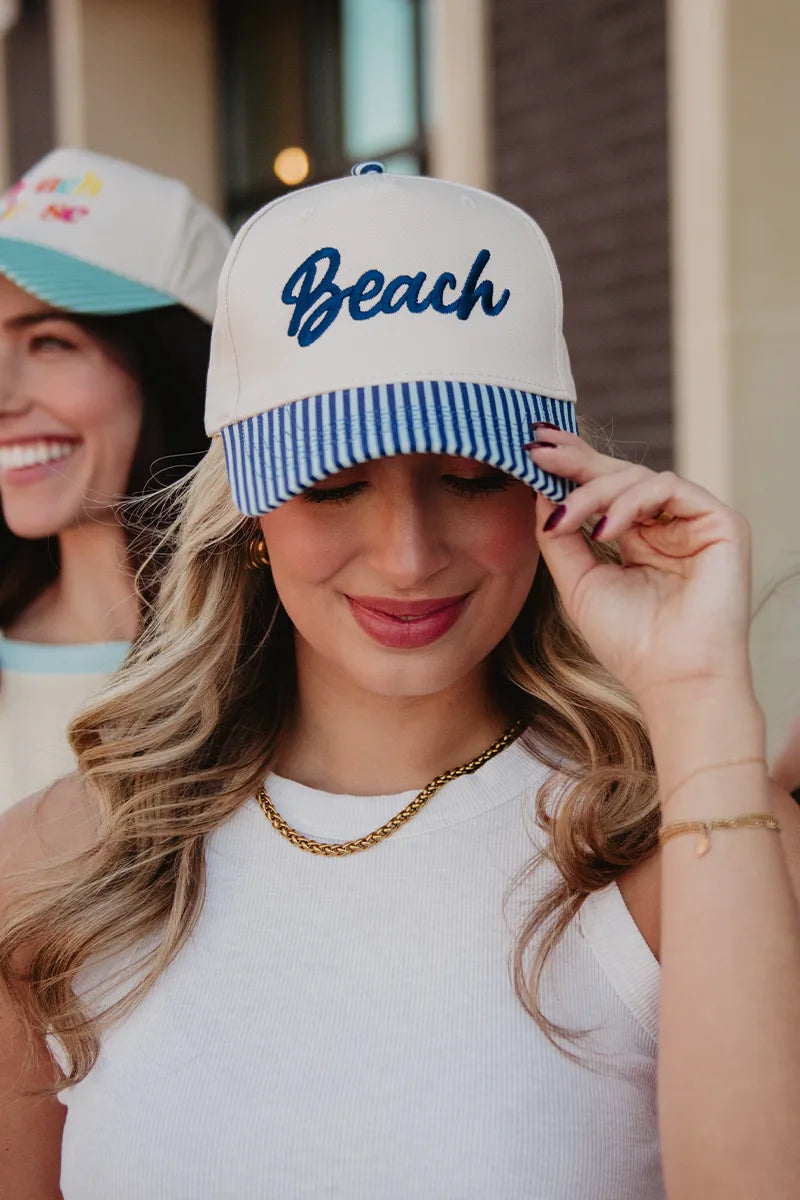 Beach Cursive Wholesale Vintage Trucker Caps