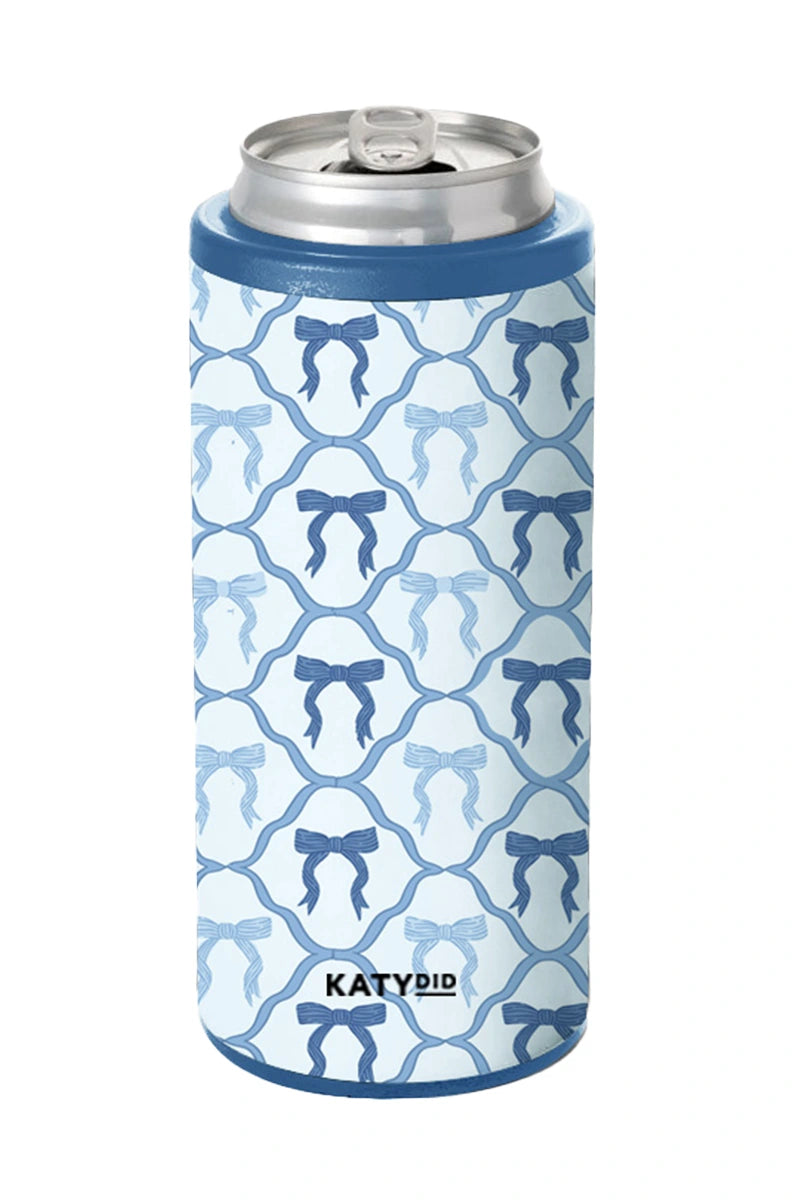 Blue Coquette Bows Wholesale Tall Can Cooler