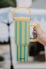 Cabana 38 Oz Jug Tumbler (Yellow and Aqua Striped)