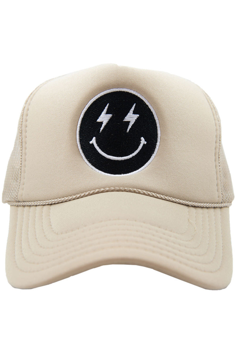 Black Lightning Happy Face Wholesale Foam Hat