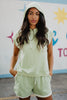 Lime Wholesale Contrast Hoodie Sleeveless Set