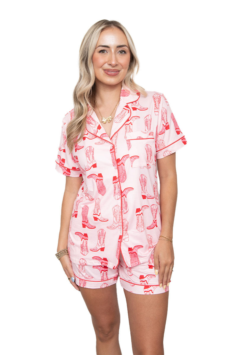 Light Pink Western Boots Wholesale Pajamas for Women