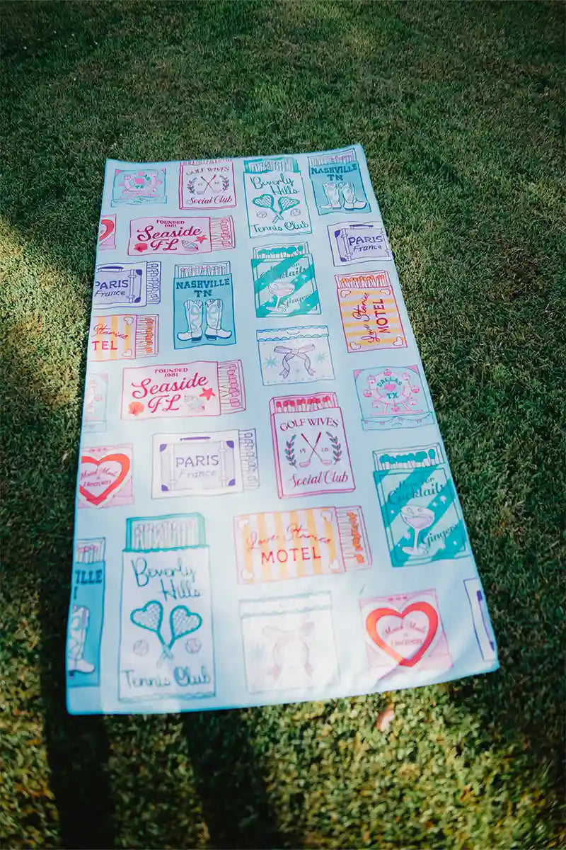 Traveling Matchbook Wholesale Microfiber Reversible Beach Towels